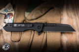 Heretic Knives Jinn Button Lock Flipper Knife Black Tactical Aluminum 3" MagnaCut Wharncliffe DLC H213-6A-T
