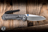 Chris Reeve Knives Small Inkosi Cross Hatch Folding Knife Sandblasted Titanium/Blue Accents 2.75" MagnaCut Insingo SIN-1154-001