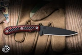 RMJ Tactical "Sparrow" Fiixed Blade Knife Black Widow G10 3.5" MagnaCut Graphite Black