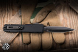 Preowned-Microtech Ultratech ZBP Gen III OTF Automatic Knife DLC Shadow 3.5" M390 Dagger Black 1122-1DLCTSH
