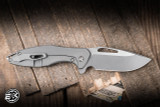 Koenig Knives Mini Arius Flipper Knife Patterned Titanium 3" M390 Drop Point Burnished Polished Flats