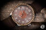 Preowned-Layer Watches 43MM Kevlar Micarta/Brass, Leather Band