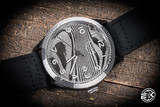 Preowned-Layer Watches 43MM Stainless Damascus, Leather Band
