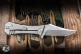 Auxiliary Manufacturing Deadhead Folding Pocket Knife Micro Milled Titanium 2.8" M390 Bowie