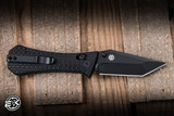 Auxiliary Manufacturing Coffin Folder Pocket Knife Aluminum 2.8" 14C28N Tanto Black PVD