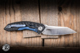 Preowned-Zero Tolerance 0762 TDS Folding Knife Black Carbon Fiber 3.4" 20CV Reverse Tanto Satin