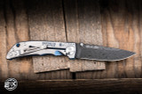 Spartan Blades Harsey Custom "Saint Michael" Folder Knife Engraved Titanium 3.25" Damascus Drop Point 