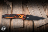 ProTech x Peace Neighbor Custom Avalon Manual Folding Knife "Del Fuego" Anodized Aluminum 4.25" MagnaCut Drop Point Black DLC