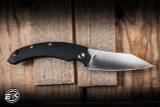 Preowned-Fox Knives Slim DragoTac "Piemontes" Folding Knife Black Polymer 3.15" N690Co Reverse Tanto Satin