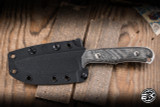 Preowned-Chris Reeve Knives Backpacker Fixed Blade Knife Black Canvas Micarta 4" MagnaCut Drop Point Stonewash 