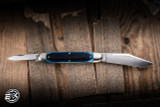 Preowned-Great Eastern Cutlery Texas Stogie Pocket Knife Natural Blue Bone 3.5" 1095 Clip Point