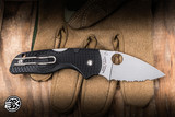 Spyderco Lil' Native Folding Knife Black Polymer 2.4" BD1N Drop Point Serrated Satin C230SBK