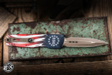 Microtech Luminary ZBP OTF Knife 250th Flag 3.6" M390 Dagger Bronze 1270-13APS-4J250