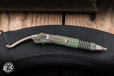 Microtech/Marfione Custom Siphon II  Pen 4" Antique Green Frag Titanium/Bronze Titanium Lever