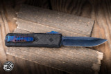 Guardian Tactical Apex Mini Automatic OTF Knife Black Aluminum/Carbon Fiber Inlay 3.1" Vice Blued Damascus