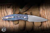 Three Rivers Manufacturing ATOM Folding Knife Blue Hawaiian Camo Carbon 3.5" MagnaCut Drop Point Stonewash