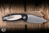 Three Rivers Manufacturing TRM Pit Bull Automatic Folding Knife Aluminum/Ivory Micarta Inlay 3" MagnaCut Drop Point Stonewash
