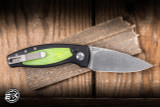Three Rivers Manufacturing TRM Pit Bull Automatic Folding Knife Aluminum/Day Glow G10 Inlay 3" MagnaCut Drop Point Stonewash