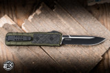 Guardian Tactical Apex OTF Knife OD Green Aluminum, Carbon Fiber Inlay 3.4" MagnaMax Drop Point Serrated TT Black
