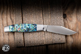Jack Wolf Knives Stockman Slip Joint Folding Knife Abalone 3.13" 14C28N Clip Point Satin