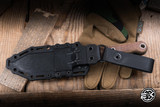 Preowned-White River Knives Limited Edition Firecraft FC5 Knife Brown Burlap Micarta 5" 3V OD Green Cerakote
