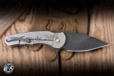 Preowned-DSK Tactical Knives Stealth Folding Knife Flag Titanium 3.5" 154 Dark Stonewash