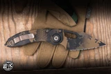 Preowned-Microtech/Borka Blades Stitch Automatic Knife Coyote Camo Aluminum 3.75" M390 Wharncliffe Camo Cerakote Serrated 169-3CCS
