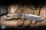 Hinderer Knives XM-18 Non Flipper Folding Knife OD Green G10/Stonewash Bronze Titanium 3.5" MagnaCut Recurve