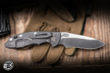 Hinderer Knives XM-18 Non Flipper Folding Knife Black G10/Working Finish Titanium 3.5" MagnaCut Recurve Stonewash