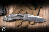 Hinderer Knives XM-18 Non Flipper Folding Knife OD Green G10/Working Finish Titanium 3.5" MagnaCut Recurve Stonewash