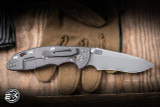 Hinderer Knives XM-18 Non Flipper Folding Knife Red G10/Working Finish Titanium 3.5" MagnaCut Recurve