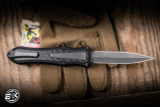 Preowned-Hawk Knives Deadlock Model C Prototype #23 OTF Auto Knife Aluminum/Carbon Fiber Inlay 3.5" 20CV Dagger