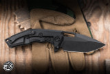 Heretic Knives Medusa Manual Folding Knife Shipwreck CamoCarbon/Black Aluminum 3.25" MagnaCut Tanto DLC H009-6A-SHIPCF