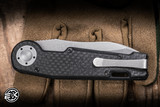 Preowned-Hawk Knives Mudd Automatic Folding Knife Black Carbon Fiber 3.25" 20CV Stonewash