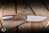 MachineWise Sonora Button Lock Folding Knife Bronze/Purple Fade Titanium 3.35" S90V Drop Point 2244