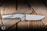 MachineWise Sonora Button Lock Folding Knife Textured Titanium, Purple Accent 3.35" S90V Drop Point 2235