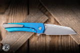 MachineWise Mojave Folding Knife Textured Blue/Teal Fade Titanium 3.45" S90V Wharncliffe 1456