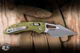Microtech M-Stitch Ram-LOK Folding Knife OD Green Frag Aluminum 3.25" M390 Apocalyptic 169MRL-10APFROD