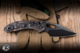 Microtech Marfione Select Stitch Ram-LOK Folding Knife Livewire Carbon Fiber, DLC Ti Accents 3.75" M390 DLC Stonewash 169RL-1DLCTMS1