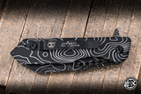 Heretic Knives Jinn Button-Lock Flipper Knife Black/White Topo Aluminum 3" MagnaCut DLC H213-TOPO