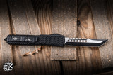 Preowned-Microtech Ultratech Tri-Grip Hellhound OTF Automatic Knife Black Aluminum 3.4" Two Tone(EKnives EKclusive)