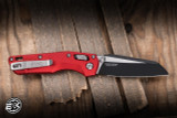 Microtech MSI Mini Ram-Lok Folding Knife Red Fluted Aluminum 3.25" M390 Wharncliffe Black 210M-1FLRD