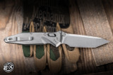 Microtech Marfione Select Socom RAM-LOK Manual Folding Knife Titanium/Blue Accent 4" M390 Tanto Stonewash 161RLS-10MS3