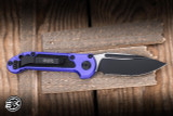 Microtech LUDT Gen III Automatic Folding Knife Purple Aluminum/Grip Inlay 3.4" M390 Drop Point Black Serrated 1135-2PU