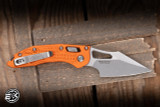 Microtech M-Stitch Ram-LOK Folding Knife Orange Frag Aluminum 3" M390 Wharncliffe Stonewash 169MRL-10FROR