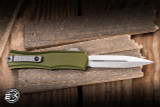 Microtech Hera II Mini OTF Automatic Knife OD Green Aluminum 3" M390 Dagger Stonewash 1702M-10OD