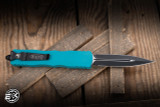 Microtech Dirac Delta OTF Automatic Knife Cyan Aluminum 3.8" M390 Dagger Black 227-1CN