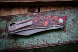 Hawk Knives Talon Automatic Titanium/Lava Flow Fat Carbon Overlay 3.5" M390 Tumbled