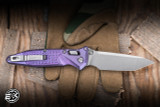 Microtech Marfione Select Socom RAM-LOK Manual Folding Knife Purple Haze Frag Titanium 4" M390 Stonewash 161RL-10FRMS6