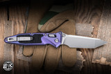 Microtech Marfione Select Socom RAM-LOK Manual Folding Knife Purple Haze Titanium/Textured Inlay 4" M390 Tanto Stonewash 161RL-10MS6